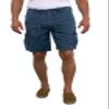 short fin Men's Linen Cargo Shorts (Slate Blue, Size 42 L8002) view 1