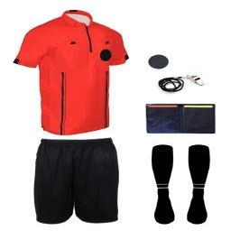 New! 2018 Pro Soccer Referee Package (7 Piece) (Red, Adult XL)