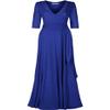 Bon Rosy Women's 3/4 Sleeve V-Neck Solid Maxi Wrap Dress Royal Blue M view 1
