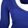 Bon Rosy Women's 3/4 Sleeve V-Neck Solid Maxi Wrap Dress Royal Blue M view 2