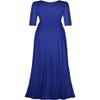 Bon Rosy Women's 3/4 Sleeve V-Neck Solid Maxi Wrap Dress Royal Blue M view 3