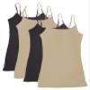 4 Pack Active Basic Women's Basic Tank Top (3X-Bk/Bk/Khki/Khki) view 1