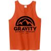 Mens Gravity Outdoor Co. Ultra Cotton Tank Top - Black Logo - Orange - M view 1