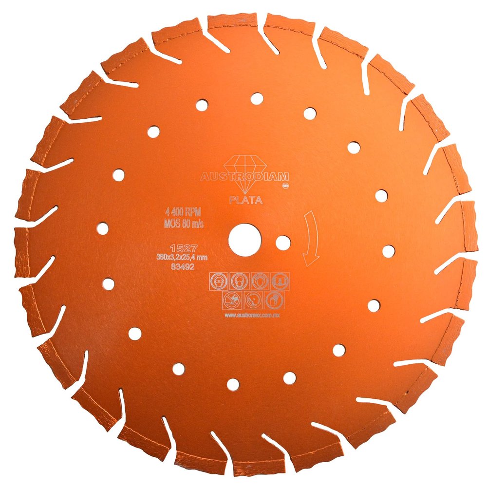 Austromex 1527 DISCO DIAM 14X0.125X1 "DENTADO ORANGE SILVER