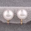 Simulated Pearl Clip Earrings No Pierced Charm Jewelry Gold Plated 12mm Pearl (12mm gold plated) view 4