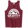Mens Gravity Outdoor Co. Ultra Cotton Tank Top - White Logo - Cardinal - S view 1