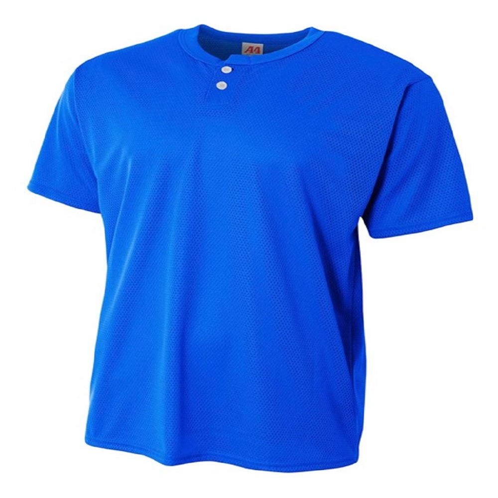 Adult Royal Large 2-Button Mesh (Blank) Henley Uniform Jersey Top