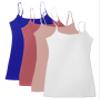 4 Pack Active Basic Women's Basic Tank Top (1X-Wh/Dk Pnk/Dst Rs/Ryl) view 1