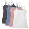 4 Pack Active Basic Women's Basic Tank Top (1X-Wh/Dk Pnk/Dnm Blu/Chcl) view 1