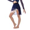 Alexandra Collection Womens Navy Tri-Layered Dance Skirt with Sequins Navy Large view 1