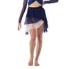 Alexandra Collection Womens Navy Tri-Layered Dance Skirt with Sequins Navy Large view 2