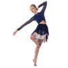 Alexandra Collection Womens Navy Tri-Layered Dance Skirt with Sequins Navy Large view 4