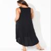 Swimsuits For All Women's Margarita High Low Cover Up Dress - 6/8, Black (Plus view 2