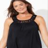 Swimsuits For All Women's Margarita High Low Cover Up Dress - 6/8, Black (Plus view 3