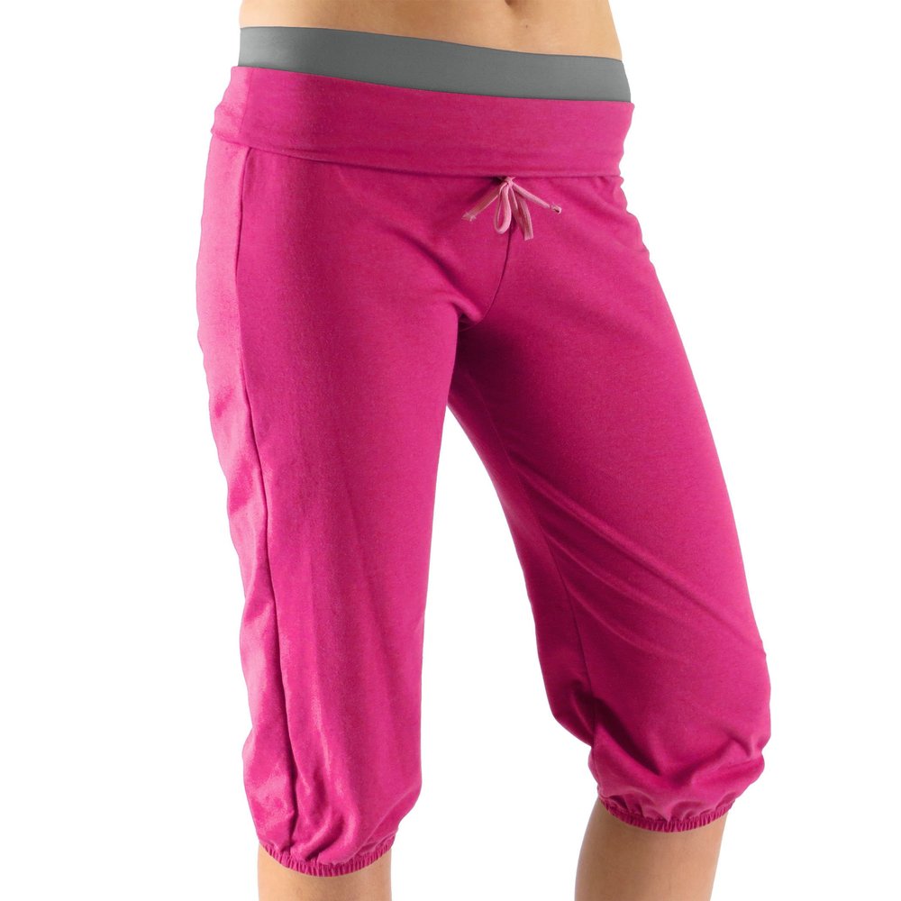 Alex + Abby Women's Foldover Waist Capri Joggers Large Zuma Pink/Steel Grey