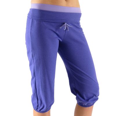 Alex + Abby Women's Foldover Waist Capri Joggers Large Purple/African Violet
