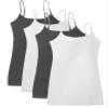 4 Pack Active Basic Women's Basic Tank Top (3X-Wh/Wh/Chcl/Chcl) view 1