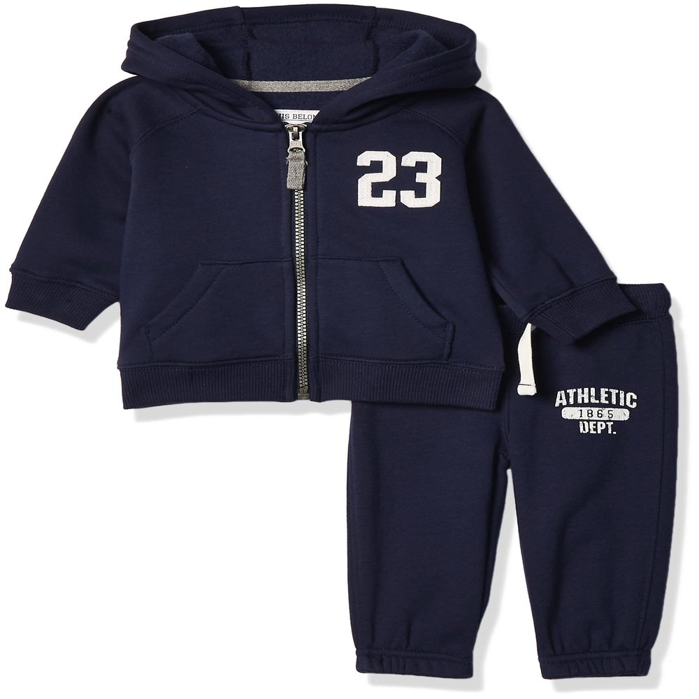 Carter's Baby Fleece Hoody and Pant Set, Navy, 3 Month