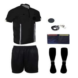 New! 2018 Pro Soccer Referee Package (7 Piece) (Black, Adult XXL)