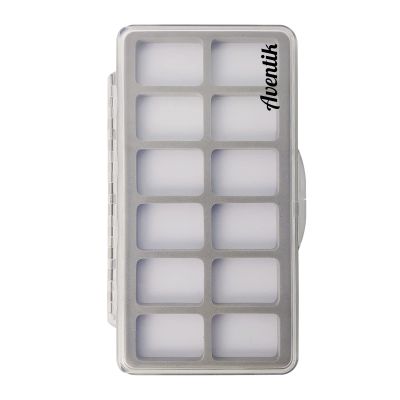 Aventik Fly Fishing Fly Box Super Slim Fishing Storage Tackle Case Trays Transparent Design Magnetic Pad Foam Compartments 6C 12C 18C(H34-12C)