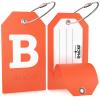 Shacke Initial Luggage Tag with Full Privacy Cover and Stainless Steel Loop  (Letter B) view 2