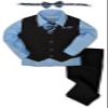 Johnnie Lene JL40 Pinstripe Boys Formal Dresswear Vest Set (4T, Black/Sky Blue) view 1