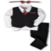 Johnnie Lene JL40 Pinstripe Boys Formal Dresswear Vest Set (2T, Black/White) view 1
