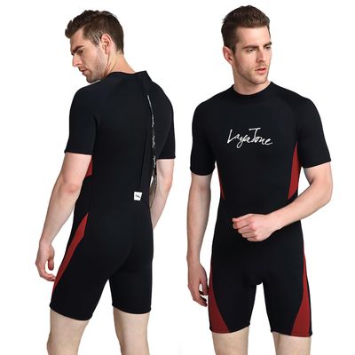 LayaTone Mens Shorty Wetsuit 3mm Neoprene Diving Suit with Back Zipper, Plus Size Shorty Wetsuits for Swimming Diving Snorkeling Kayaking