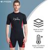 LayaTone Mens Shorty Wetsuit 3mm Neoprene Diving Suit with Back Zipper, Plus Size Shorty Wetsuits for Swimming Diving Snorkeling Kayaking view 3
