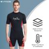 LayaTone Mens Shorty Wetsuit 3mm Neoprene Diving Suit with Back Zipper, Plus Size Shorty Wetsuits for Swimming Diving Snorkeling Kayaking view 3