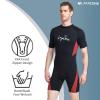 LayaTone Mens Shorty Wetsuit 3mm Neoprene Diving Suit with Back Zipper, Plus Size Shorty Wetsuits for Swimming Diving Snorkeling Kayaking view 4