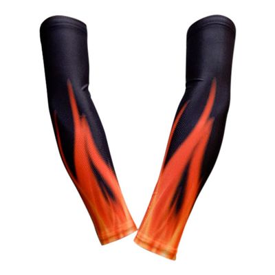 Sports Farm PAIR Compression Elbow Arm Sleeves (ADULT SMALL, FLAMES)