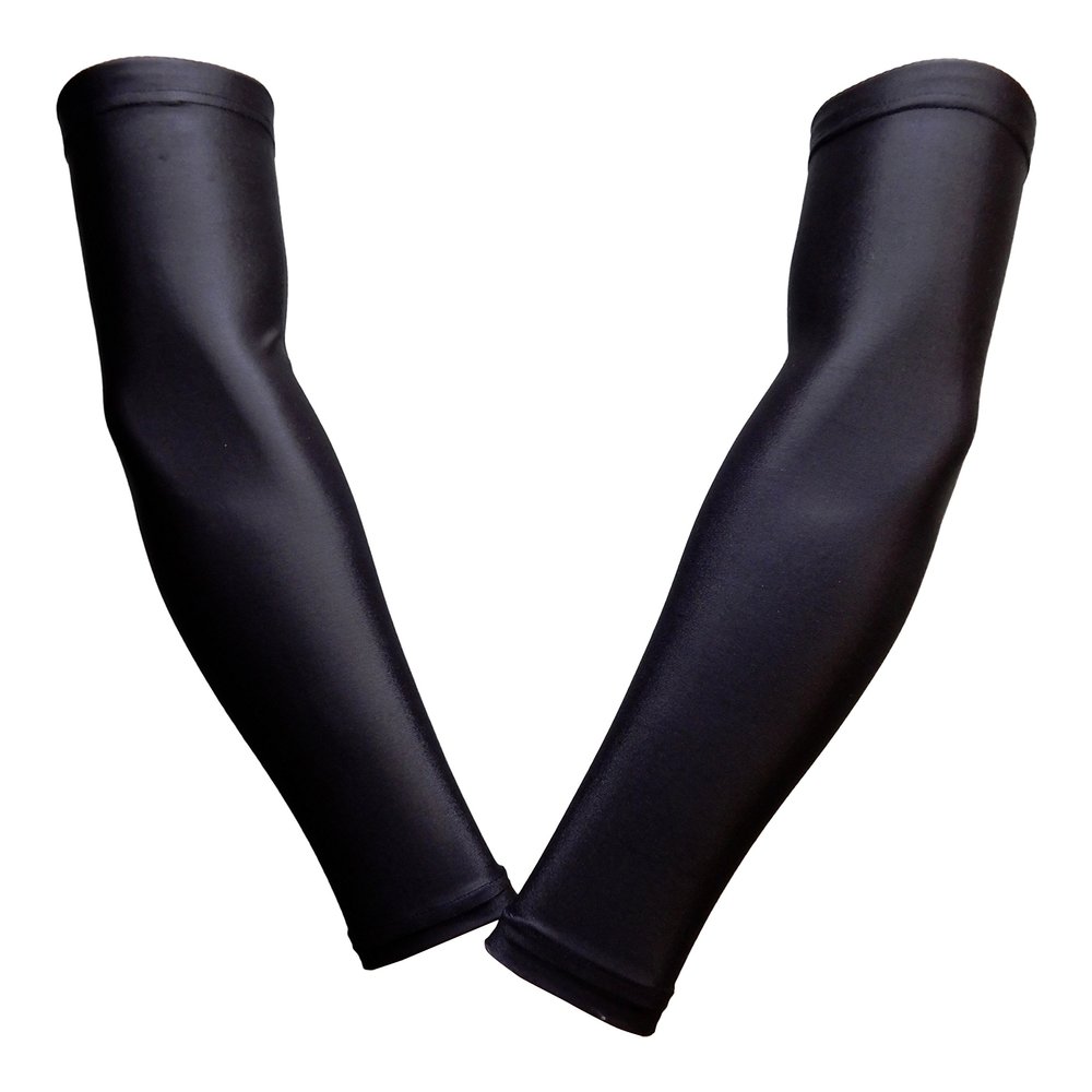 Sports Farm PAIR Compression Elbow Arm Sleeves (ADULT MEDIUM, BLACK)