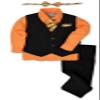 Johnnie Lene JL40 Pinstripe Boys Formal Dresswear Vest Set (4T, Black/Orange)