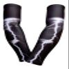 Sports Farm PAIR Compression Elbow Arm Sleeves (YOUTH MEDIUM, BLACK WHITE LIGHTNING STORM) view 1