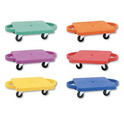 Champion Sports Scooter Set, w/Swivel Casters, 12"x12", 6/ST, AST