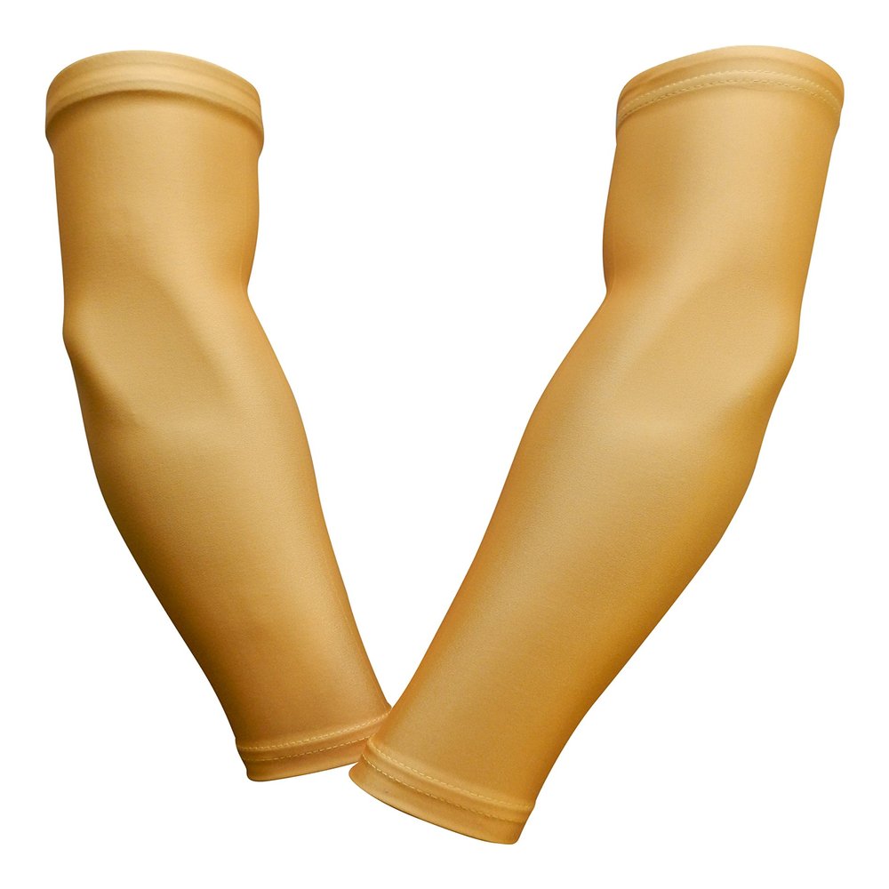 Sports Farm PAIR Compression Elbow Arm Sleeves (YOUTH LARGE, YELLOW) 