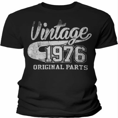 50th Birthday Gift Shirt for Men - Vintage 1976 Original Parts - Black-4X
