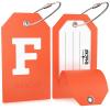 Shacke Initial Luggage Tag with Full Privacy Cover and Stainless Steel Loop  (Letter F) view 2