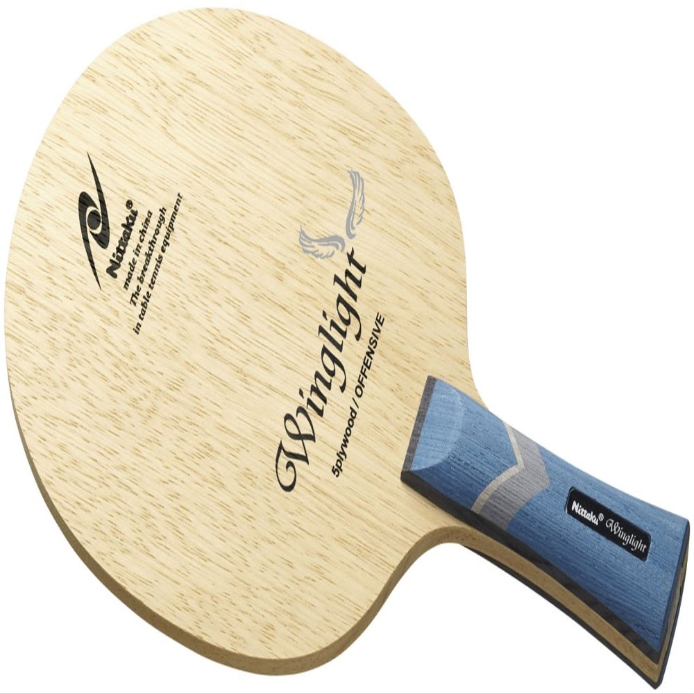 Nitaku NE-6166 Table Tennis Racket, Wing Light, Shakehand for Attacks, 5-Piece Plywood, Flared