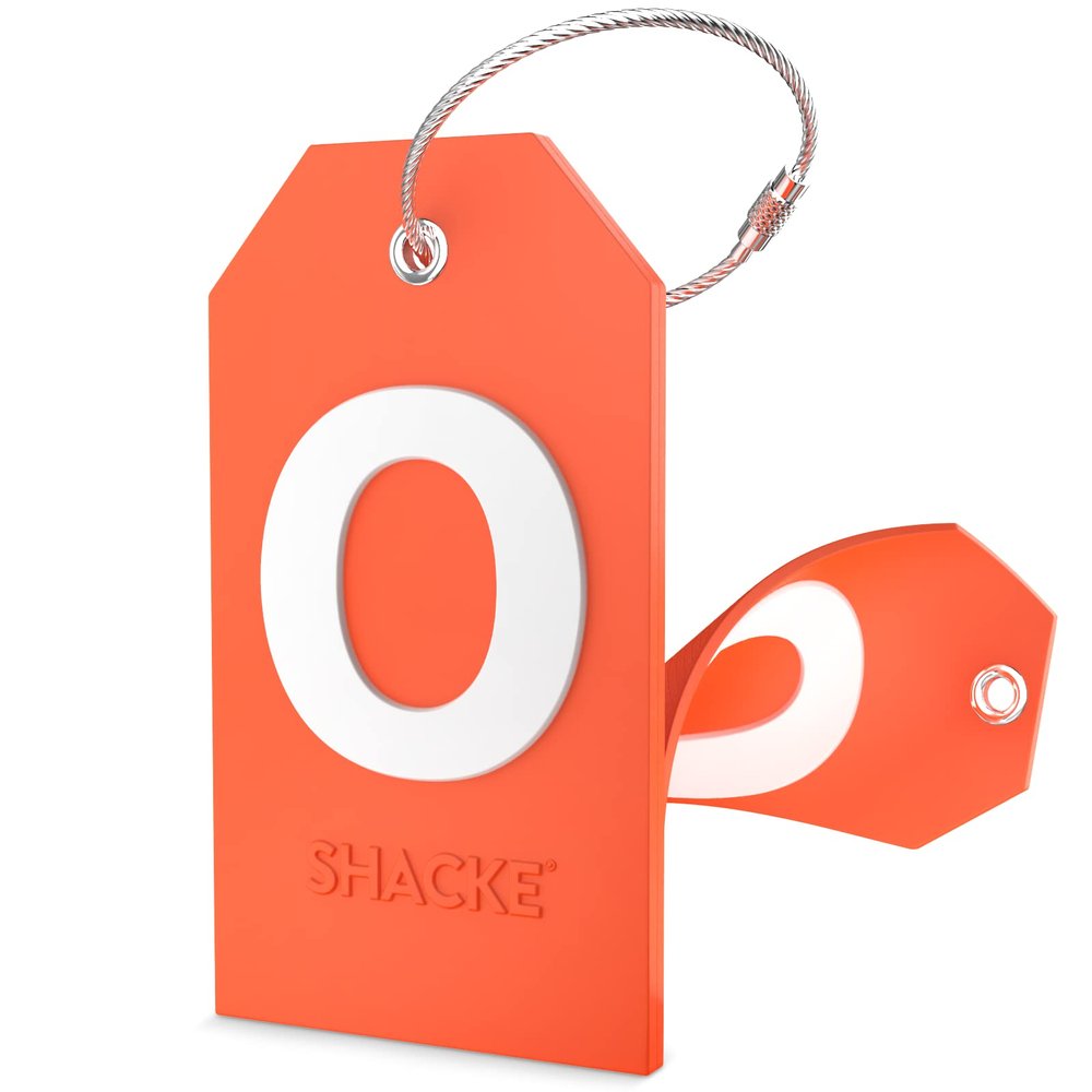 Shacke Initial Luggage Tag with Full Privacy Cover and Stainless Steel Loop  (Letter O)