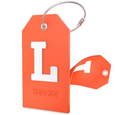 Shacke Initial Luggage Tag with Full Privacy Cover and Stainless Steel Loop (Letter L)