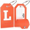 Shacke Initial Luggage Tag with Full Privacy Cover and Stainless Steel Loop  (Letter L) view 2