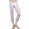iEFiEL Mens Ice Silk Bulge Support Sleep Bottom Lounge Pants Home Meditation Tights White M view 1