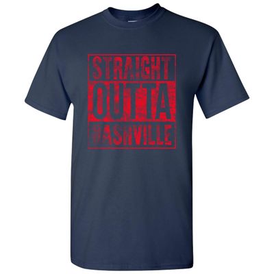 UGP Campus Apparel Straight Outta Nashville T Shirt - 2X-Large - Navy w/Red Print