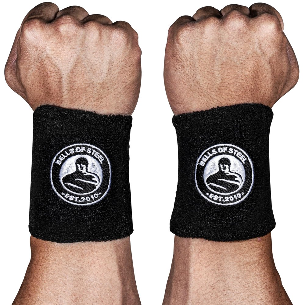 Bells of Steel Kettlebells Wrist Guard BellGuard Wrist Sweatband with Plastic Inserts for Shock Absorption | Gym Wrist Wraps, Wrist Brace for Working Out | One-Size-Fits-All, Pair of Wrist Guards