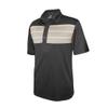 Monterey Club Men's Rocco Stripe Contrast Polo Shirt #1138 (Black/Taupe, Small) view 1