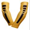 Sports Farm PAIR Compression Elbow Arm Sleeves (ADULT SMALL, YELLOW BLACK STRIPE) view 1