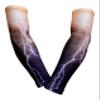 Sports Farm PAIR Compression Elbow Arm Sleeves (ADULT LARGE, ORANGE PURPLE LIGHTNING) view 1