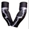 SportsFarm PAIR - Compression Elbow Arm Sleeves (ADULT SMALL, BLACK WHITE LIGHTNING) view 1